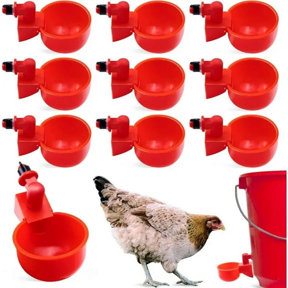 10/20/30Pcs Chicken Waterer Cups Chicken Feeder Cup for Chicken Duck Turkey Rabbit,3/8 Inch Thread Poultry Watering  Feeder