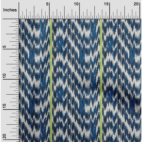 oneOone Organic Cotton Poplin Twill Fabric Stripe & Chevron Ikat Print Fabric BTY 42 Inch Wide