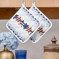 thumbnail image 2 of 4th of July Pot Holders for Kitchen Heatproof Potholder, 2 Pack American Star Blue Ombre Independence Day Hot Pads Multipurpose Oven Pads Cloth Potholders Trivet for Cooking and Baking, 2 of 8