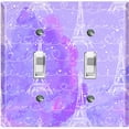 thumbnail image 1 of Metal Light Switch Plate Cover Romantic Paris Eiffel Tower Letter Cloud Purple PRS010, 1 of 13