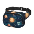 thumbnail image 2 of Saiise Solar System And Planets Pattern Double Compartment Fanny Pack Square Waist Bag Adjustable Hands Free Running Hiking Belt Pack Travel Security Twill Crossbody, 2 of 9