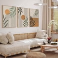 thumbnail image 4 of 3Pcs Boho Sage Canvas Wall Art Green Plant Geometric Line Sun Painting Pictures Wall Decor Beige Minimalist Posters Prints Artwork for Bathroom Living Room Bedroom Home Decoration, 4 of 7