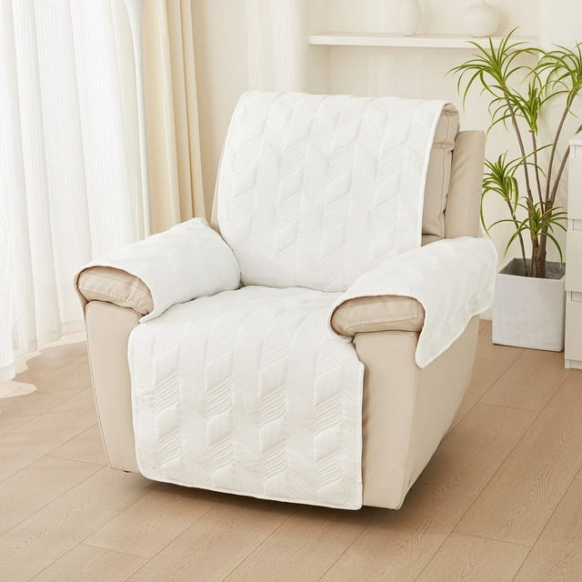 Granjero Gordo Funda de cojín para sofá Chenier de color sólido para sala de estar, funda protectora para muebles, 35,43 x 23,62 pulgadas, color blanco