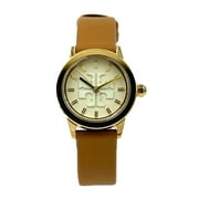 Tory Burch Women Gigi Goldtone Stainless Steel Leather Strap Watch Gift Set -TBW2031