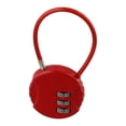thumbnail image 2 of Wire Rope Combination Lock 3 Digit Code Lock Password Motorcycle Helmet Metal Keyed Padlock Travel Anti-Theft Locks, 2 of 12
