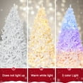 BSHAPPLUS 7.5 ft Pre-Lit White Christmas Tree,600 Color-Changing LED Lights,1600 Branch Tips,Hinged Pine with Stand,Artificial Xmas Tree,Warm Light and Three-color Light