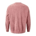 thumbnail image 4 of AWZXDE Men's Solid Color Crewneck Sweatshirt, Casual Home Wear Long Sleeve Pullover Pink,M, 4 of 5