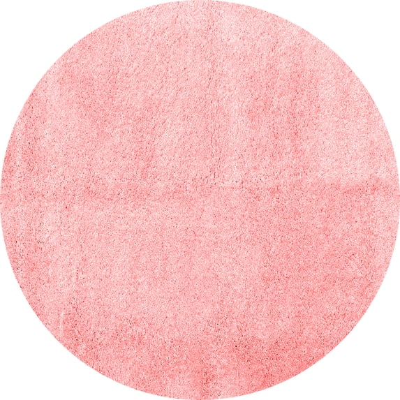 Ahgly Company Indoor Round Solid Red Modern Area Rugs, 7' Round