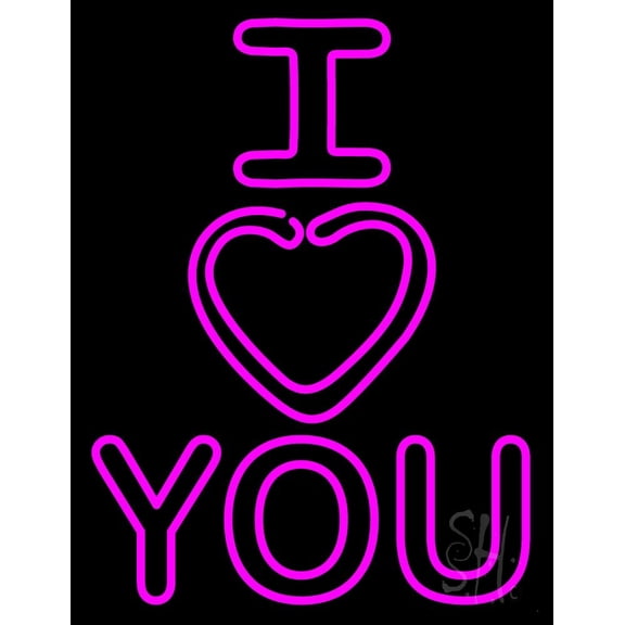 Vertical I Love You LED Neon Sign 15 x 19 - inches, Black Square Cut Acrylic Backing, with Dimmer - Bright and Premium built indoor LED Neon Sign for Defence Force.