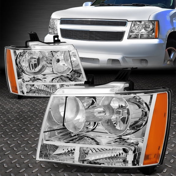 NUVISION for 07-14 Chevy Tahoe Suburban Avalanche Chrome Housing Amber Corner Headlights