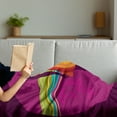 thumbnail image 3 of Youth Soft Flannel Fleece Throw Blanket, Young Beauty in an Abstract Dress on Big Pink Dots Wavy Striped Border and Flowers, Cozy Plush for Indoor and Outdoor Use, 60" x 80", Multicolor, by Ambesonne, 3 of 5