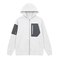 thumbnail image 2 of HomeDM Sweatshirt for Women Long Sleeve Full-Zip Hooded with Pocket Color Block Casual Outerwear, 2 of 8