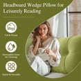 thumbnail image 4 of Lovote Headboard Pillow Wedge Pillow Bed Gap Filler Body Positioner Backrest Reading Bolster - Premium Chenille Fabric, Pearl Cotton Filling, Removable Cover (47" x 17.7" x 5.9", Green), 4 of 8