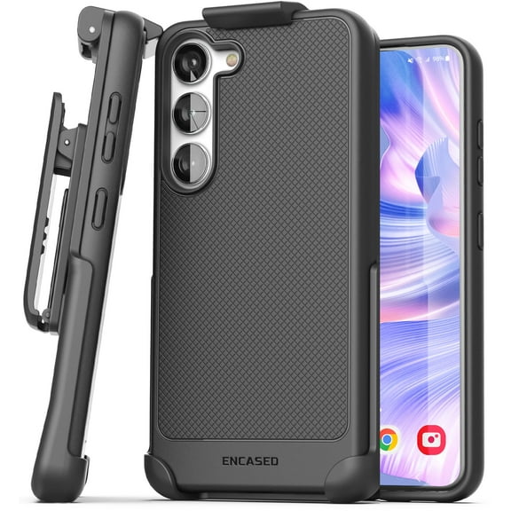 Encased Belt Case designed for Samsung Galaxy S23 with Holster Clip - Thin Armor Series (Black)