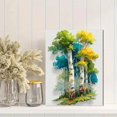 thumbnail image 2 of Birch Trees Watercolor Canvas Print, Sage Green Forest Art, Farmhouse Ready to Hang Wall Decor, 2 of 8