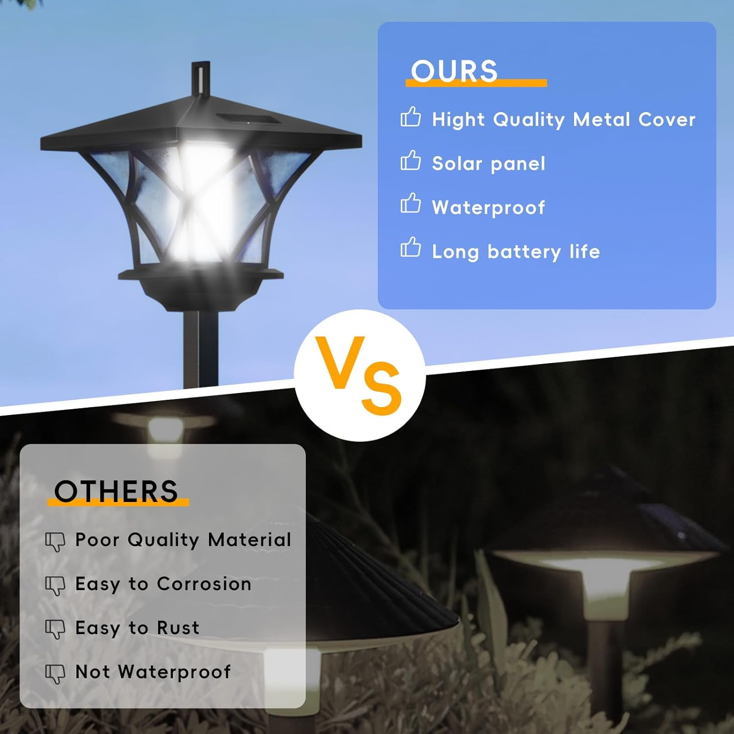 JahyShow 59-Inch Classic Black Aluminum Outdoor Solar Lamp Post-1pc