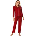 thumbnail image 5 of Pyjama en Coton Uni à Manches Longues Ajusté pour Femmes, 5 of 5