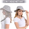 thumbnail image 2 of LAICAIW Filet Anti-Moustique Chapeau-Casquette Protection Solaire UPF 50+ avec Filet Caché pour Apiculture Randonnée Hommes & Femmes, 7 1/2, 2 of 6