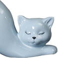 thumbnail image 2 of Maceta de cerámica Yuxing forma de gato color azul, 2 of 5