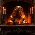 thumbnail image 5 of Broken Soul Fiery Girl Resin Statue with LED Light, Gothic Home Decor Ornament for Living Room Office Desk, Fantasy Art Sculpture Collectible Figurine, 5 of 7