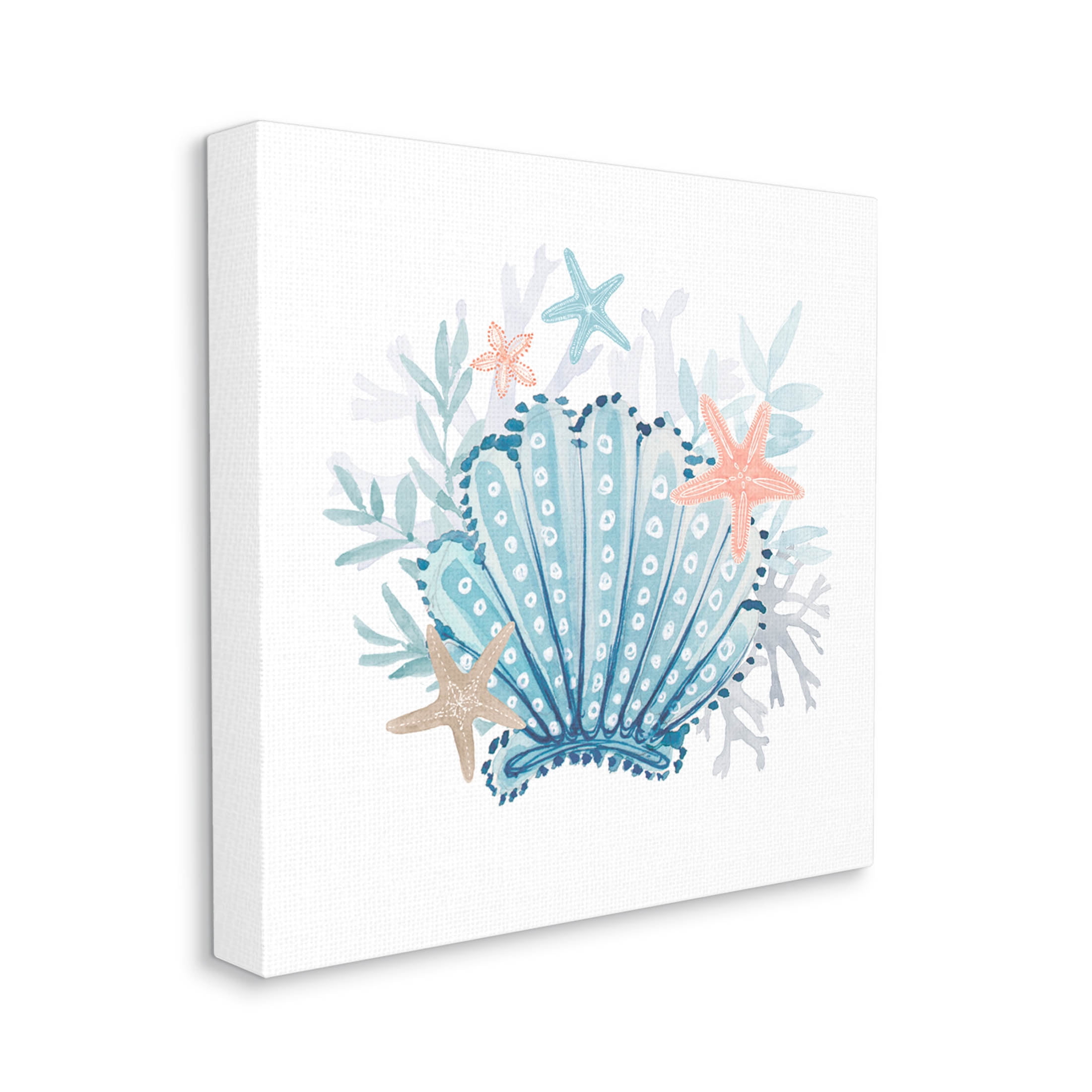Maritime Clamshell Layered Coral Animals & Insects Graphic Art Gallery Wrapped Canvas Print Wall Art