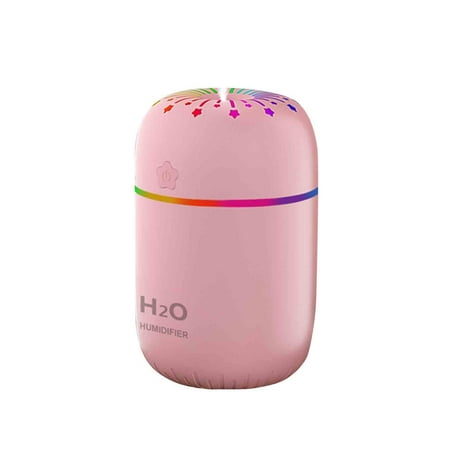 

BLGAT 300ml Mini Portable Ultra-Quiet USB Charging LED Night Light A-ir Humidifier Pink