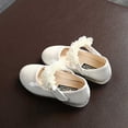 thumbnail image 6 of FSYBOA Girls Dress Shoes Size 11(Little Kids), Hook and Loop Strap Non Slip Soft Soled Solid Color Kids Flat Shoes White, 6 of 6