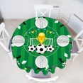 thumbnail image 4 of Mantel de fútbol – Decoración para fiestas temáticas de fútbol, mantel de tela de poliéster para cumpleaños deportivos, mantel de tela lavable y reutilizable para picnics, días de partido o fiestas, 4 of 6
