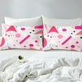 thumbnail image 5 of Cute Pink and White Queen Bed Sheets Set,Abstract Geometric Bedding Set Room Decor,Colorful Polka Dot Triangle Sheets Geometry Aesthetic Fitted Sheet Set 4Pcs, 5 of 7