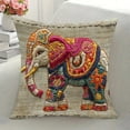thumbnail image 6 of Aodebiao Colorful Elephant Print Pillow Cover Decorative Throw Pillowcase with Zipper Soft Accent Pillow for Sofa Bed Living Room Home Decor Bohemian Style Pillow Cover, 6 of 7