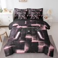 thumbnail image 1 of YST, Gaming Bedding, Comforter Set, Abstract Gradient, 7-Piece, Video Game, Full Size, Black and Pink, Geometric Plaid, 1 of 4