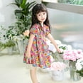 thumbnail image 5 of XZNPDUCQ Toddler Girl Dress for Kids Summer Beach Ruffle Tie Back Dresses Summer Beach Princess Dress (18-24 Months,Multicolour), 5 of 6