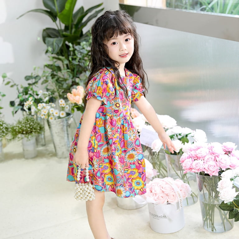 Tkrady Dress for Girls Spring Summer New Cute Crewneck Print Fashion  Princess Dresses, Sizes 1-6 Years - Walmart.com