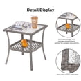 thumbnail image 3 of Patio Water Rippled Glass Side Table, Gray Rattan, 3 of 4