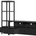 thumbnail image 6 of ModFusion 60” Black TV Stand with Storage Drawers & Adjustable Side Shelves, Fits TVs up to 65”, 6 of 7