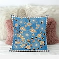thumbnail image 3 of Glory of Flowers Peacock Indoor/Outdoor Pillow with Removable Cover in Light Blue Pale Orange16x16, 3 of 6