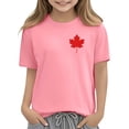 thumbnail image 4 of Zpanxa T-Shirts pour Tout-Petites Fille Imprimé Feuille d'Érable Manches Courtes Col Rond Haut Décontracté en Coton 5 Ans, 4 of 6