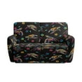 thumbnail image 3 of Xoenoiee Turtle Plumeria Flower Print Recliner Loveseat Cover, Stretch Jacquard Reclining Loveseat Cover Furniture Protector Sofa Slipcovers 2 Seat Recliner Covers with Elastic Bottom for Kids Pets, 3 of 6