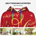 thumbnail image 4 of Lsque Happy New Year2 Pattern Casual Women's Hoodie,Hooded Sweatshirt with Kangaroo Pocket,Pullover Hoodie with Eye-catching Drawstrings-Small, 4 of 7