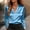 Light Blue, variant on Womens Satin Blouse Long Sleeve Emerald Green, V Neck Work Shirt Wrinkle Free Office Top, Elegant Dressy Blouse Machine Washable Professional Shirt,Size L