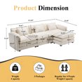 thumbnail image 3 of JONPONY 111" Cloud Couch,L Shaped Modular Sectional Sofa with Movable Ottoman, Deep Seat Sleeper Couches for Living Room,Chenille Beige, 3 of 9