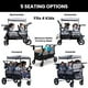 thumbnail image 3 of Cochecito tipo vagón Jeep Wrangler Deluxe de 4 plazas de Delta Children - Cochecito cuádruple premium para 4 niños con asientos convertibles, manijas ajustables para empujar/tirar, toldo extraíble y p, 3 of 5