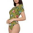 thumbnail image 2 of KLL Women 's Crew Neck Bodysuit Jumpsuits Transportation Prints Print Short onesies Stretch T Shirts, 2 of 7