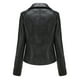 thumbnail image 3 of Chaquetas para mujer Slim Leather Stand Collar Zip Motocicleta Traje Cinturón Abrigo Chaqueta Tops Odeerbi ODB-3, 3 of 8
