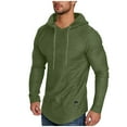 thumbnail image 2 of Zylanna Men's Pullover Hoodies, Long Sleeve Workout Running Hooded Sweatshirt Elastic Athletic Jacket with Pockets Green Size 2XL, 2 of 9