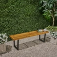 thumbnail image 2 of 61.75" Brown and Black Contemporary Outdoor Patio Dining Bench, 2 of 5