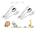thumbnail image 4 of Exzact Children's Flatware 6pcs Stainless Steel 18/10 Kids Silverware/Toddler Utensils-Safari Animals, 4 of 6
