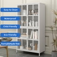 thumbnail image 5 of MIDODO Display Cabinet with Tempered Glass Doors, 4 Tier  Metal Curio Cabinets with Adjustable Shelves, Collectibles Toy Organizers Case & Display Shelf, 5 of 7
