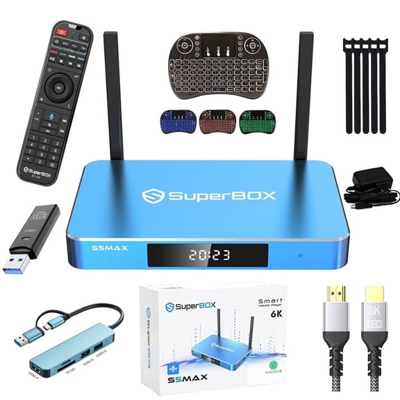 Superbox S5 Max 2025 Smart TV Box, 4GB RAM   64GB ROM, Dual Band WiFi, Voice Remote Included, Easy Setup