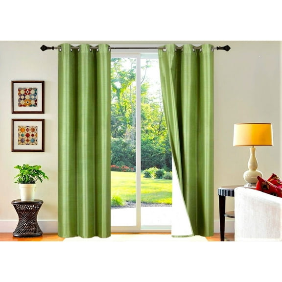 Home Décor Adam 1 Panel 100% Blackout Curtain Room Darkening top Grommets For Bedroom, Living Room 84 inch Length Lime Color
